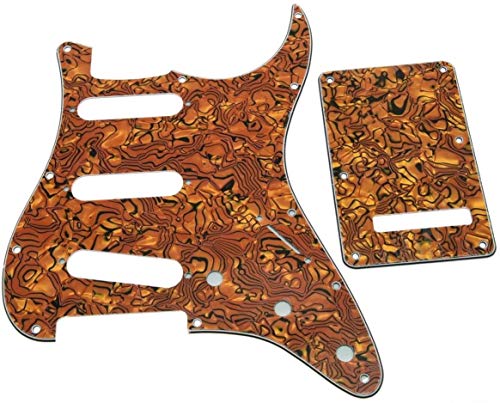 Dopro 11 Hole Strat SSS Pickguard ST Back Plate Trem Cover for USA/Mexican FD Strat Tiger Stripe