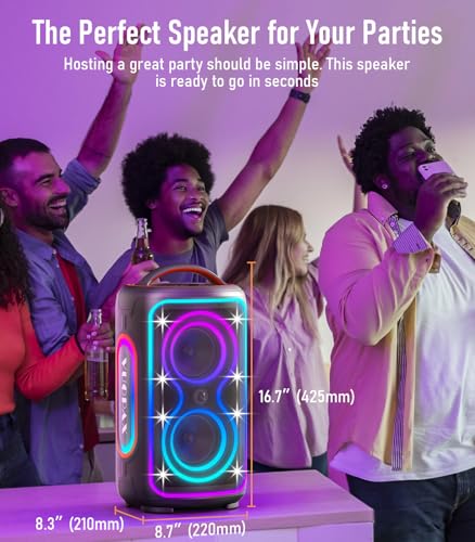 Image of Bluetooth Speaker Loud, 240W Peak Portable Wireless Party Speakers, BT5.4, Boost Bass, 24H, Fast Charge, IP65 Waterproof, TWS Pairing, RGB Lights for Outdoor, Beach, Camping, Backyard, Work, Home