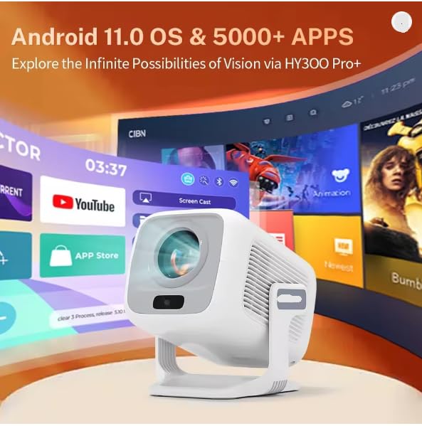 4K Android 11 Proiettore Nativo 1080P 500ANSI X3AQ Dual Wifi6 BT5.2 1920 * 1080P Cinema portatile