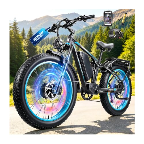 8000W 60V 51MPH Peak Dual Motor Ebike for Adults, 1768Wh LG Battery, 120 Miles Range Full Suspension, 26x4 Fat Tire, 5-Level PAS, 7-Speed, Adjustable Stem, 400 lbs Load, Off-Road Mountain Ebike image 3
