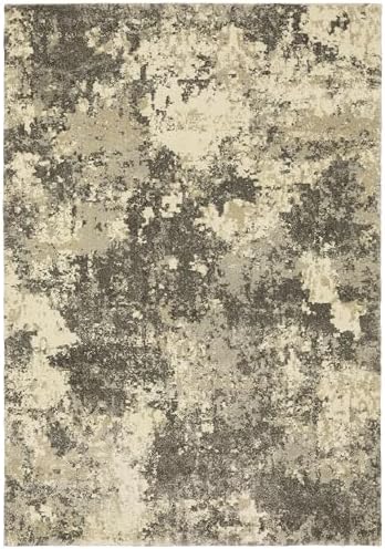 Oriental Weavers Astor Area Rug - 7150D - 3'10" x 5'5" - in Grey/Beige - Modern Style, Stain Resistant, Family and Pet Friendly, Entrway, Bedroom Rug