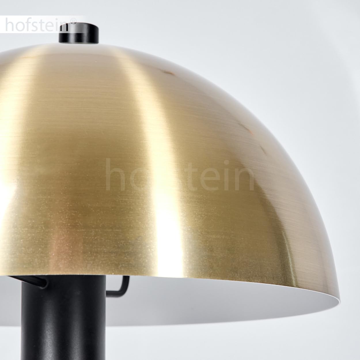 Lampe de table Sandvig, lampe de chevet moderne en métal laiton/noir, ronde au design rétro/vintage, Ø 20 cm, hauteur 36 cm, avec interrupteur marche/arrêt sur le câble, 1 x E14, sans ampoule