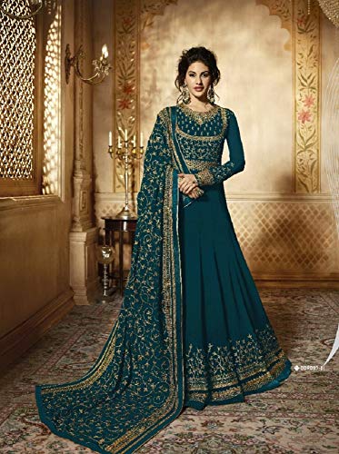 Image of Heni Fashion Ready To Wear Indian /Pakistani Chain Stitched Embroidered Anarkali Suit Anarkali Gown For Women