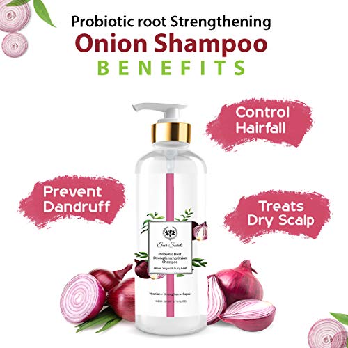 Image of Seer Secrets Natural Onion Hair Pack of Restorative Scalp Curry Leaf, Neem & Onion Hair Oil 200 ML & Probiotic Root Strengthening Yogurt, Curry Leaf & Onion Shampoo 200ml- Combo Pack