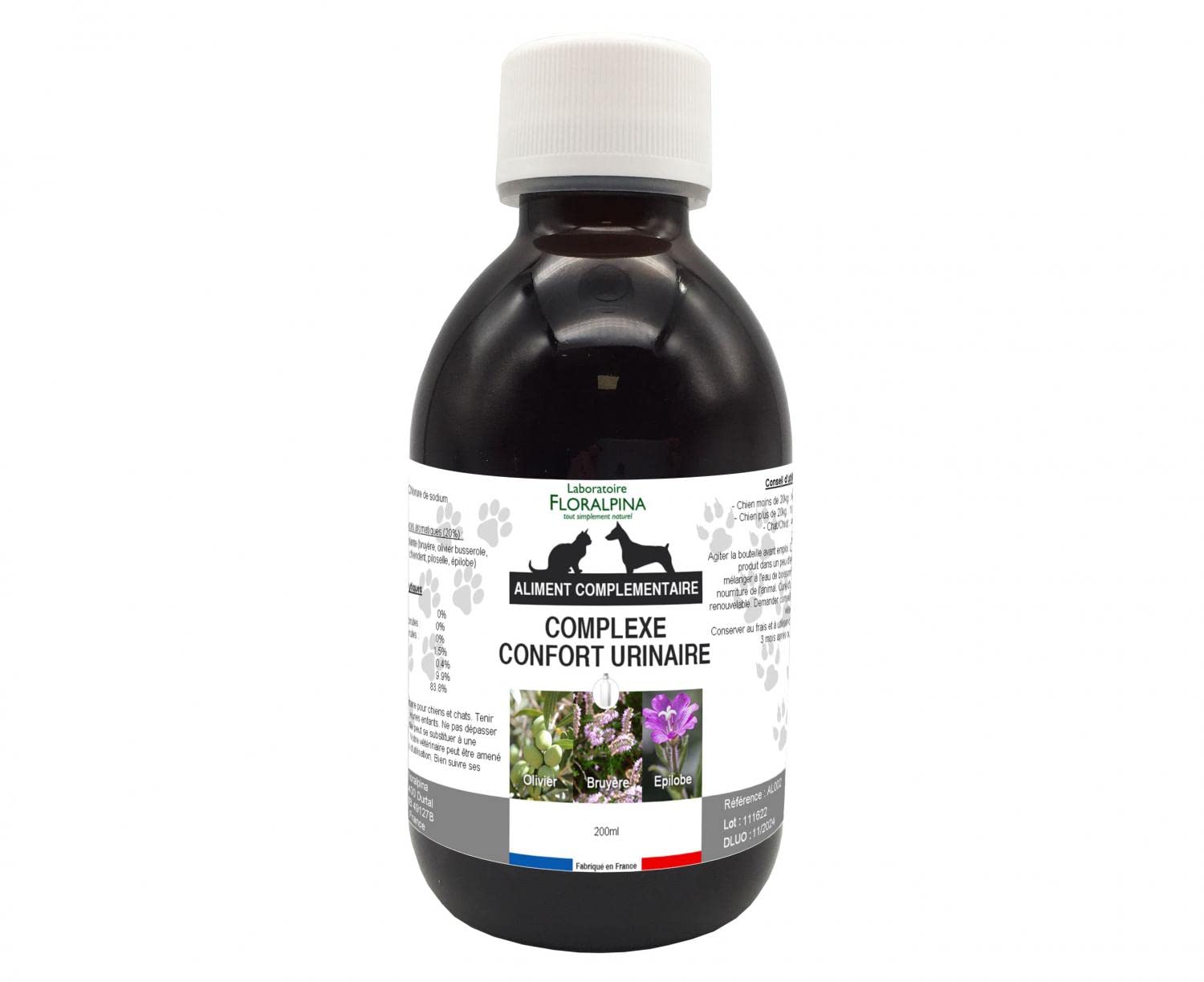 Laboratoire Floralpina Floralpina Confort urinaire 200ml - soulager et prévenir Les inflammations et infections urinaires pour Chien et Chat