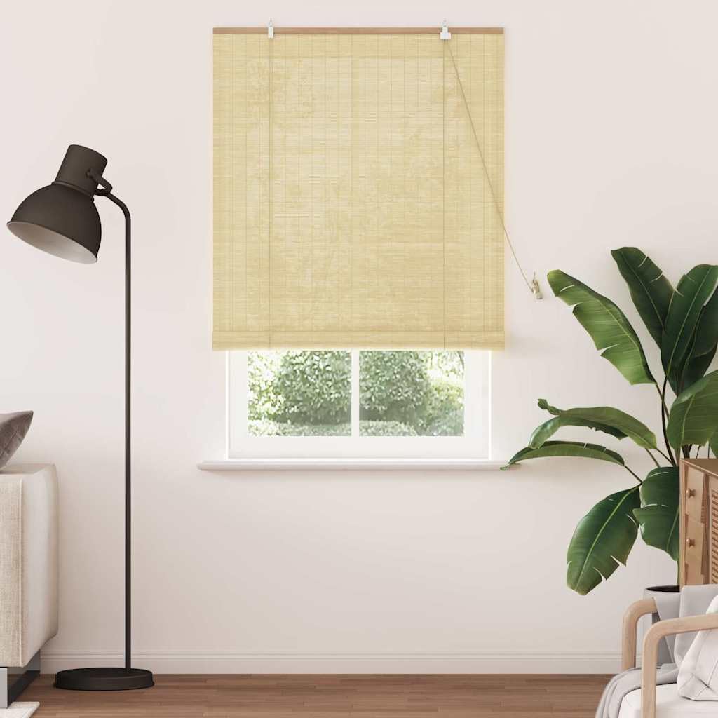 Estor de bambú natural de 100 x 220 cm, resistente a los rayos UV, para interiores, protección visual, protección solar, filtro de luz, fácil montaje, construcción de bambú duradera para