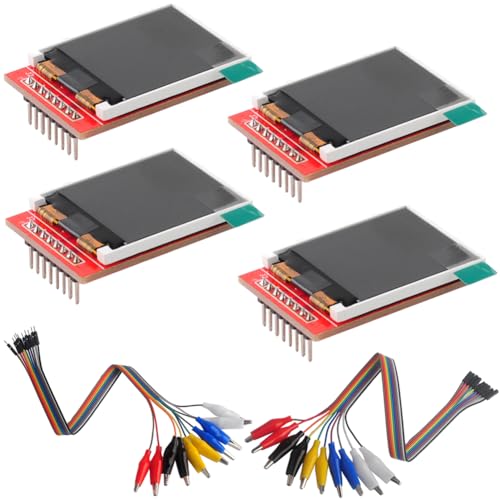 Image of 4pcs 1.44 inch SPI TFT LCD Display ST7735S + 1 Set Alligator Clip Wire