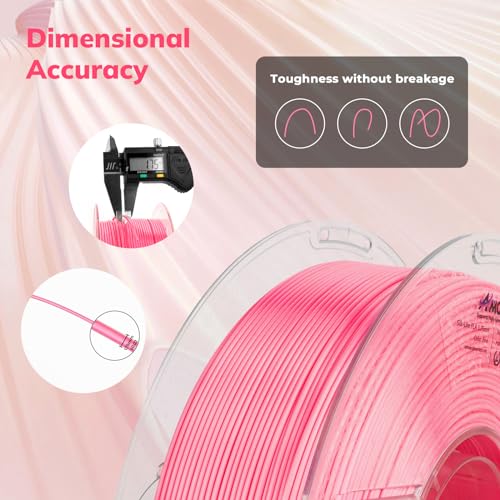 Image of AMOLEN Silk PLA 3D Printer Filament, Shiny Silk Pink PLA Filament 1.75mm, High Speed 3D Printing PLA Filament for Most 3D Printer, 1kg Spool(2.2lbs)