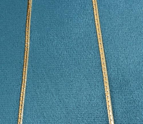 Image of Amazon Brand - Umi Gold Leather Striped Pack of 2 Throw Pillow Covers Velvet Decorative Cushion Covers Cases for Sofa Bedroom Livingroom Car 20 x 20 in Deep Teal Color