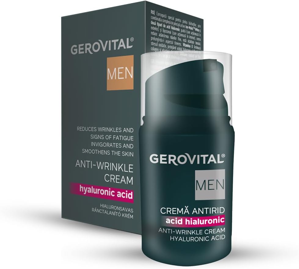 MEN Anti Wrinkle Face Cream with Hyaluronic Acid, Vitamin E, Facial Skin Care, Moisturizer Face Cream, Anti Aging, 30 milliliters