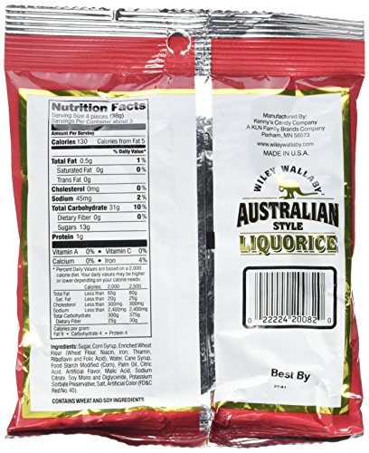 Kenny's Wiley Wallaby Liquorice, Red, 4 Ounce (Pack Of 16) #TOP1