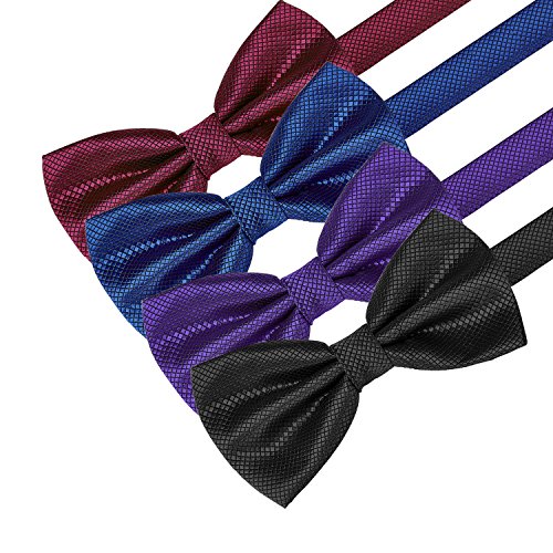 Image of AUSKY 8 PACKS Elegant Adjustable Pre-tied Bow Ties for Men Boys (1&4&5&6&8 Pack for option)