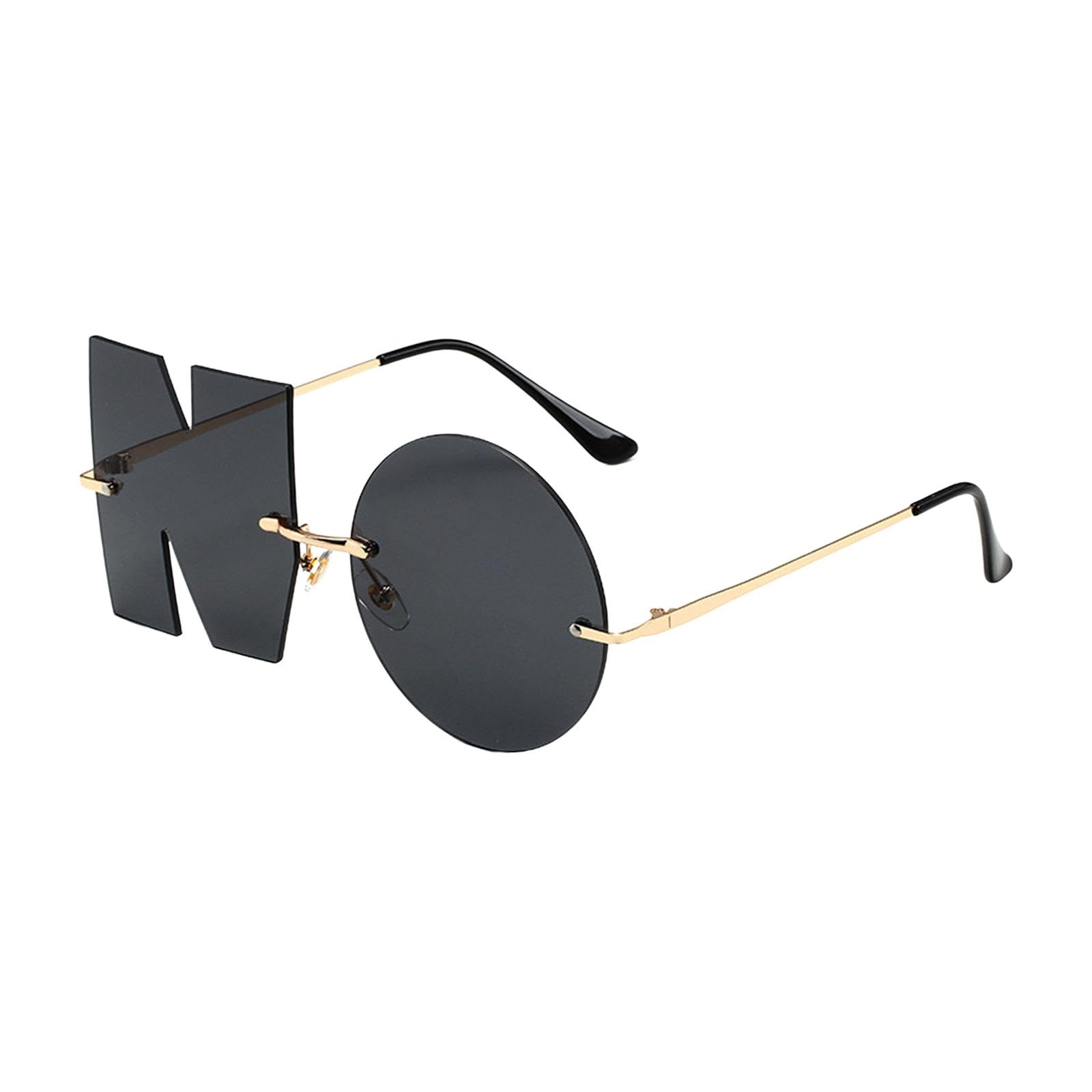 ujeavette Letter No Sunglasses Streetwear Summer Sun Glasses For Party Vacation Black-picture-21