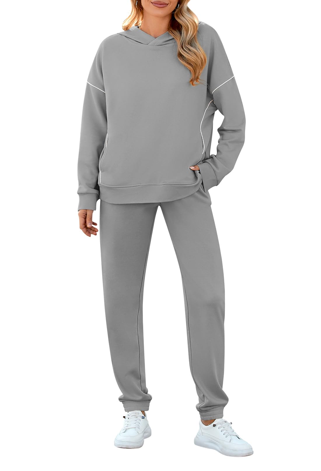 Fixmatti Women Hoodies Tracksuit Long Sleeve Sweatshirts Jogger Pant 2 Piece Outfits