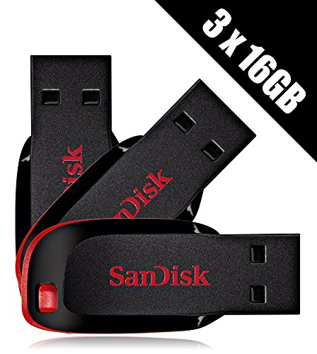Preisvergleich Produktbild SanDisk 3 x 16 GB Cruzer Blade USB-Stick (3 Stück)