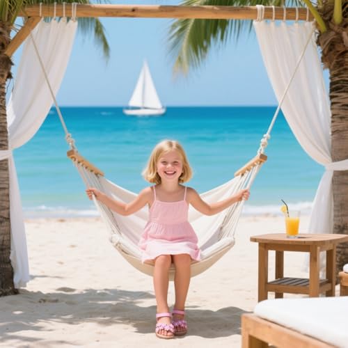 Image of Kolan Toddler Girl Sandals Open Toe Flat Princess Dress Shoes Little Kids