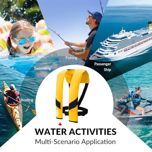 Image of Automatic Inflatable Life Jackets for Adults Life Vests PFD Low Profile Load Capacity Up to 330lbs