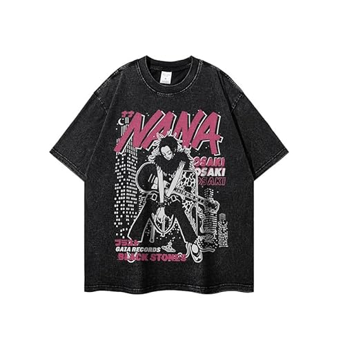 Photo de Osaki Nana T-shirt délavé manga nana vintage à manches courtes en polyester Cadeau pour les fans, Osaki Nana, L