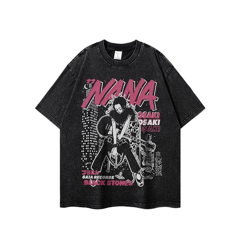 Anime Osaki Nana T Shirt,Anime Illustration Original Art Painting Osaki Nana Short Sleeve Tshirts Round Neck Casual Fashion T