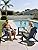KINGYES Adjustable Folding Adirondack Chair, 3-Position Reclining Adirondack Chairs with Cup Holder, HDPE All-Weather Oversized Adirondack for Outdoor, Patio, Backyard Deck, Fire Pit, Blue