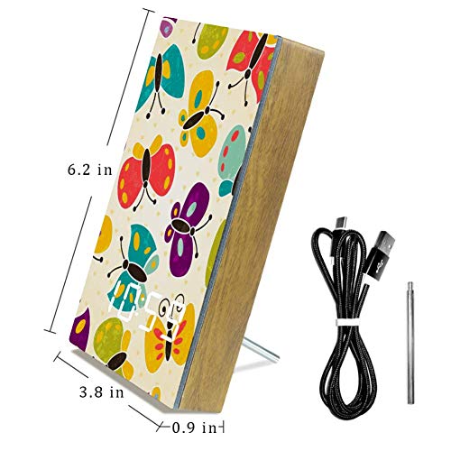 Lyetny Colorful Butterflies Digital Alarm Clock Display Time Temperature Date Led Decorative Clock #TOP6