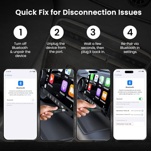 Image of Portronics Tune Lite, Mini 2-in-1 Wireless CarPlay /Android Auto Receiver, Converts Wired to Wireless, Plug & Play, Only for Cars with OEM Installed Wired Android Auto /CarPlay, Android 12+ & iOS 15+
