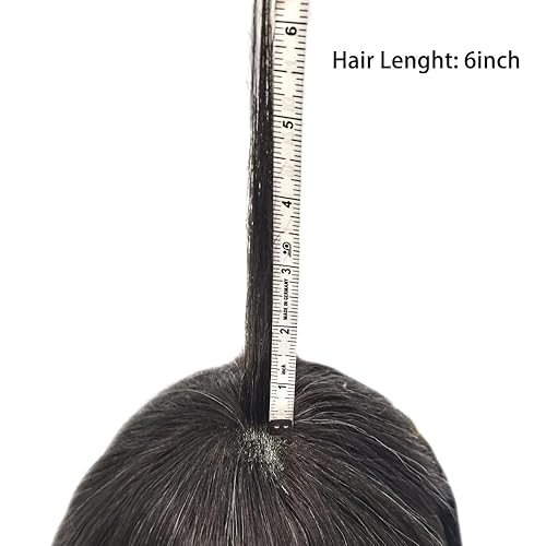 Miniatura 95 de Toupee For Men Real Human Hair Poly Skin Mens Hair Pieces Hair Replacement System For Men Toupee Hairpiece For Men Hair Prosthesis PU 8x10Inch 1#