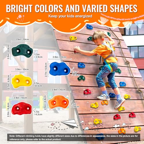 image for VEVOR 25 Rock Climbing Holds for Kids and Adults, Multi-Colored Climbi