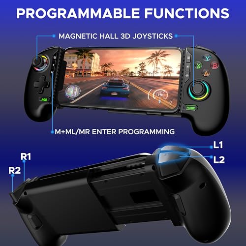 Image of Ant Esports Combatant II RGB Wireless SmartPhone Gampepad for Android & iPhone|Bluetooth Mobile Game Controller|Magnetic Hall 3D Joystick|Compatible with Xbox Game Pass,SteamLink,COD, Minecraft,Roblox