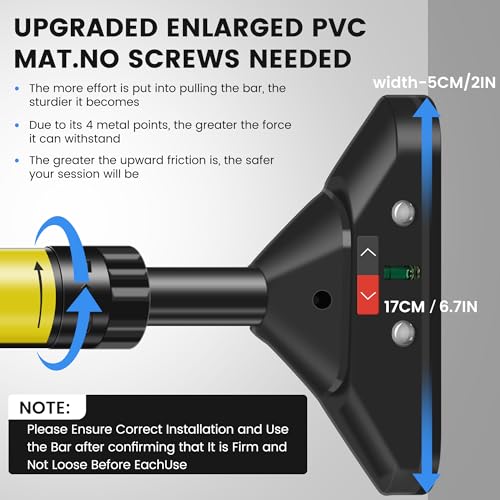 Pameil Barra Dominadas, Sin Tornillos, Barra Dominadas Puerta Marco de Puerta, Barra de Dominadas, Ajustable, 75-94cm, Capacidad hasta 200kg - Imagen 5