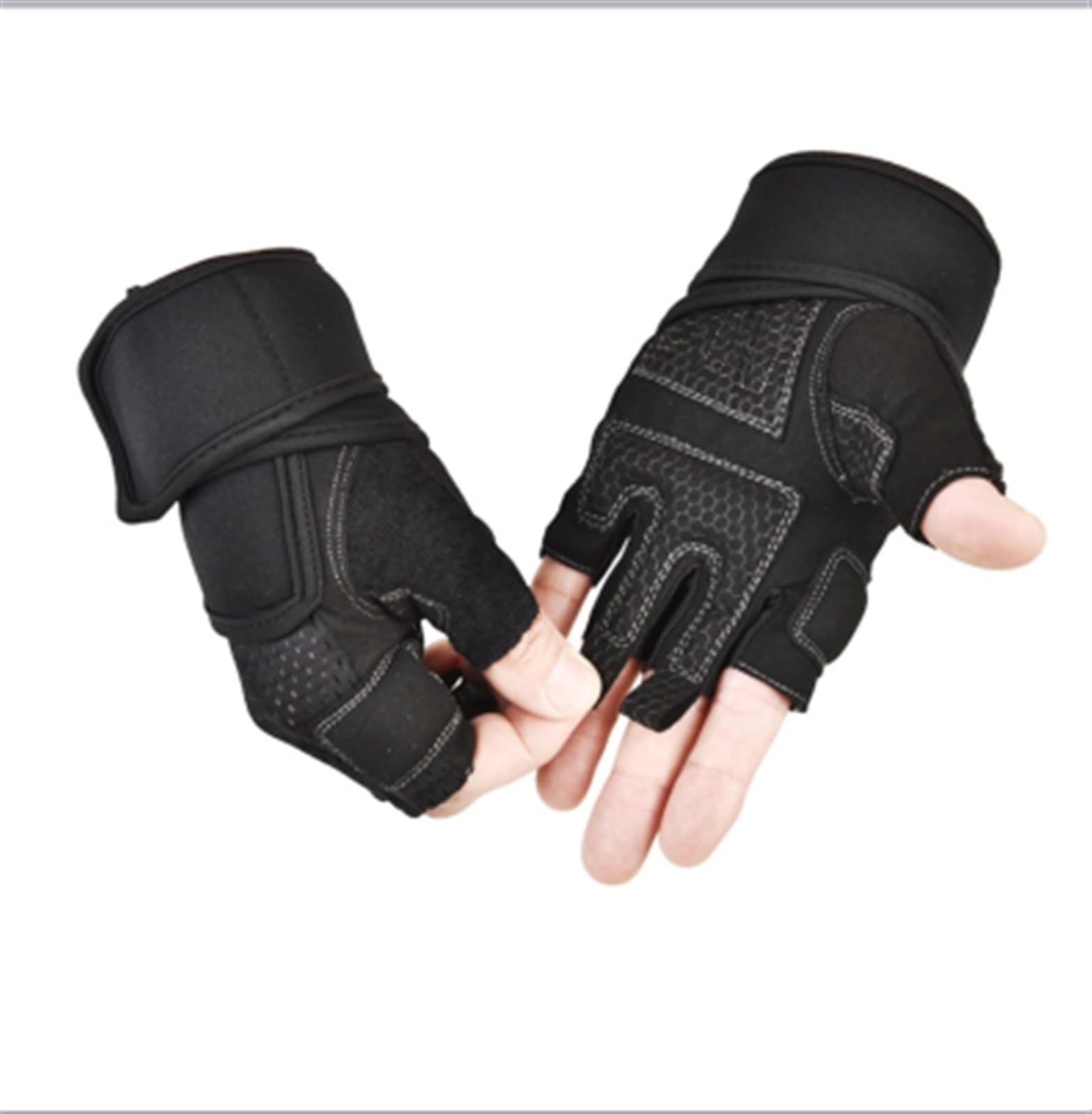 Guantes De Bicicleta De Montaña Guantes de medio dedo deportivos, antideslizantes, transpirables, fitness, guantes de pulsera de cuero