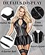comeondear Dessous Set Reizwäsche mit Strapse Sexy Lederkleid Große Größen Curvy Kleid Wetlook Minikleid Erotische Dessous für Mollig Frauen Babydoll Rückenfrei Negligee Partykleid Clubwear Schwarz,M