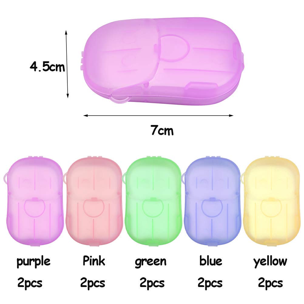 TIMESETL Savon en Papier jetables 200 Feuilles 10 boîtes Portable Camping Lavage Plein air