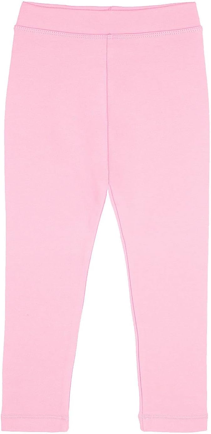 Lilax Girls' Basic Solid Full Length Cotton Soft Leggings