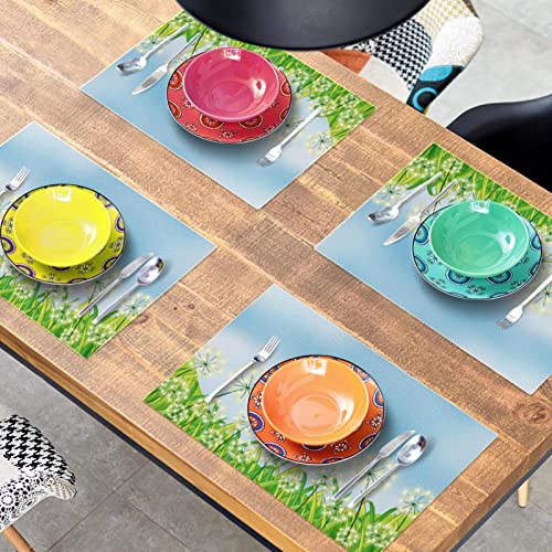 Sets de table pissenlit rectangulaires lavables pour protection table bois - 8