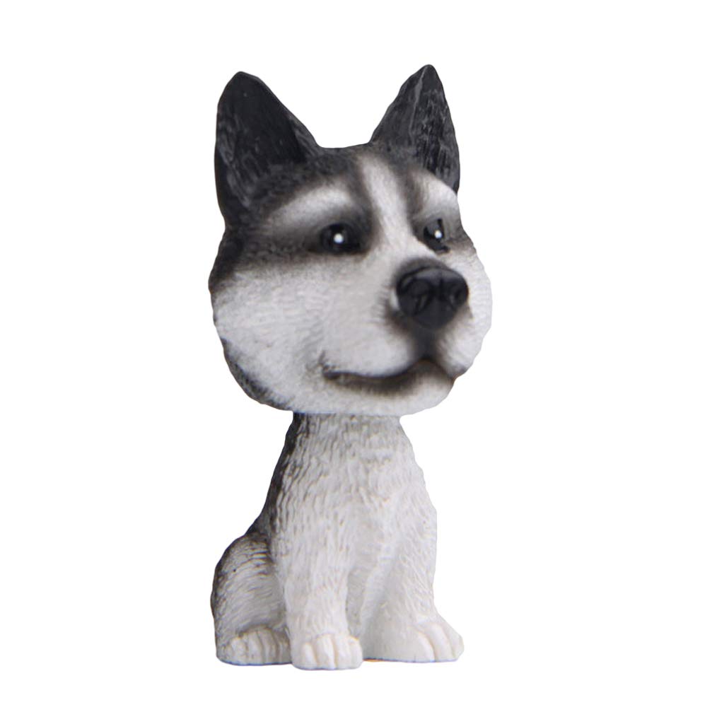 VOSAREA Dangling Dog Ornaments Resin Car Decoration Cartoon Ornaments for Car Interior Cute Sitting Northern Dog Puppy Head Shakes Dog Accessories for Home Office
