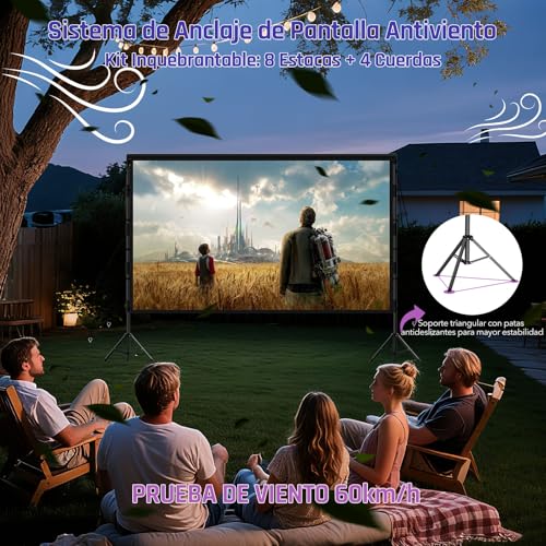 Pantalla de proyección con trípode 120 pulgadas exterior e interior 16:9 LEORFI 5