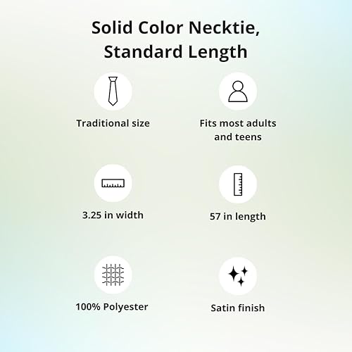 Miniatura 3 de TieMart Corbata de color sólido para hombre longitud estándar