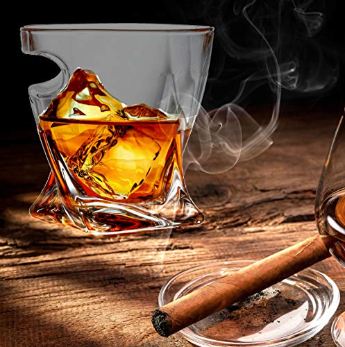 Bezrat Old Fashioned Whiskey Tumbler With Side Mounted Holder (2 Pack) - Thumbnail 6