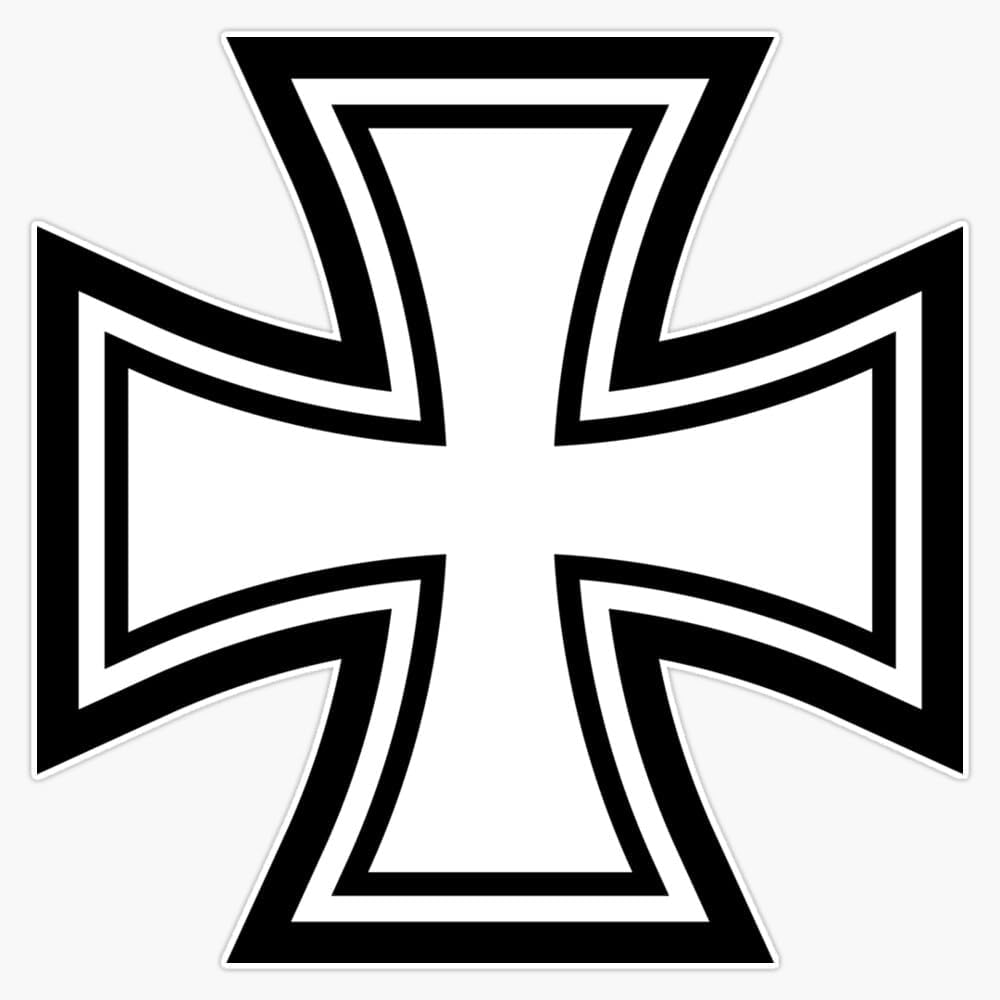 2-Pack Iron Cross Car Stickers – Glossy Decals For Gas Cap, License Plate, Body | German Army Style