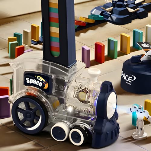 Trem Dominó Colorido Com Som e Iluminação Para Crianças +3anos