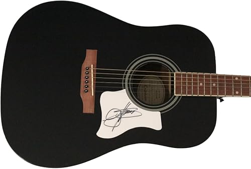 Gene Simmons Signed Autograph Full Size Black Acoustic Guitar B with James Spence Authentication JSA COA - KISS - Hotter than Hell Dressed to Kill
