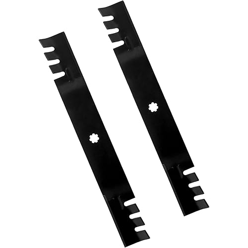 GX22151 GY20850 Mulching Blades for John Deere D100 D110 D120 D125 D130 Z225 Z235 42 Inch Deck Zero Turn Mower - Heavy Duty Blade Replaces AM141033 AM131033 AM137333-2 Pack