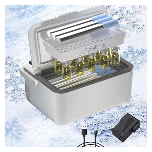 YXCMD Neceser Térmico para Insulina, Bolsa Fría Portátil con Display de Temperatura, Organizador para Bolígrafos y Viales de Insulina, Uso en Coche y Hogar, Autonomía 8-12 Horas