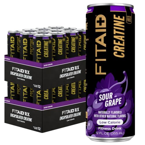 LifeAid FITAID Creatine Recovery Drink, Sour Grape, (24-Pack)