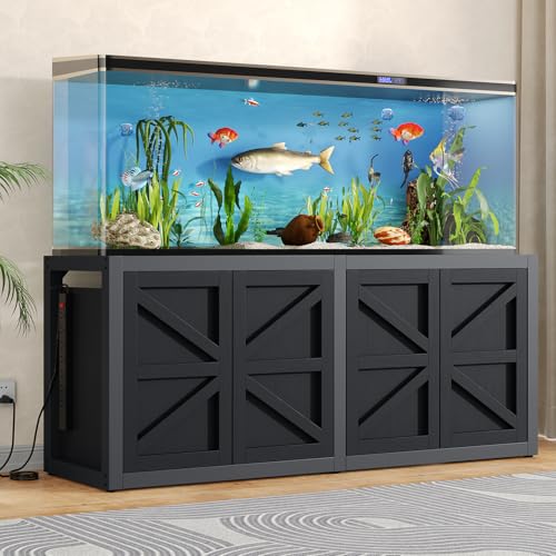 knoworld 125-150 Gallon Fish Tank Stand with Power Outlet 7118.9 Tabletop 3500LBS Fits 125/150 Volumns Aquariums Capacity Heavy Duty Aquarium Stand & Terrarium Stand with Adjustable Shelf