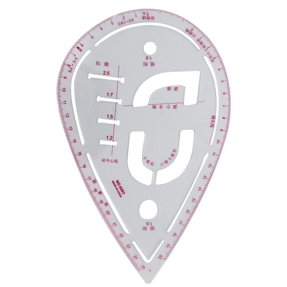 Heyiarbeit DIY Sewing Ruler Tailor Set, French Curve Ruler, Plastic Dress Curve Rulers, Sewing Template Tool for Sewing Pattern Design 1 Pcs