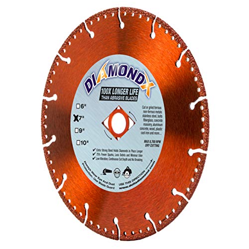 All-Purpose 7-Inch (7") High Performance Metal Cutting Diamond Blade, Wet or Dry