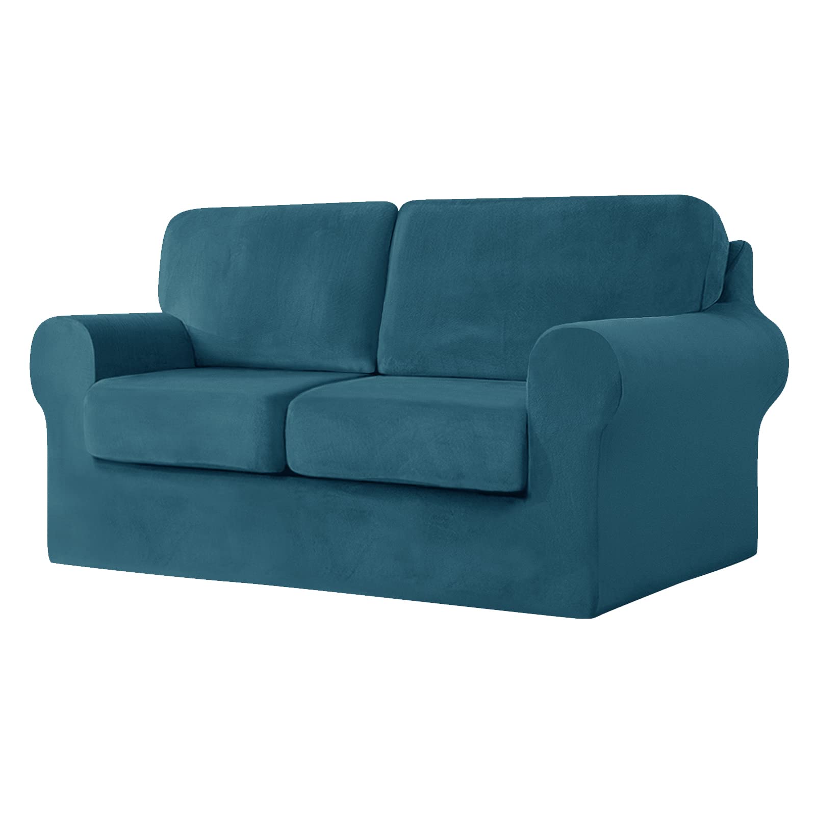 SYLC Sofa Cover with Separate Seat Cushions and Backrests Stretch Velvet Sofa Slipcover Couch Covers Furniture Protector Split Combined (Dark teal,Large 2 Seat Set 5 PCS) โ image 1