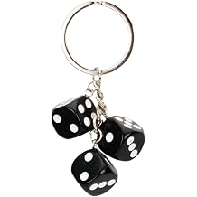 Dice Keychain, 8 Ball Keychain for Women & Girls, Black Bag Purse Charms for Handbag, Black Dice, S